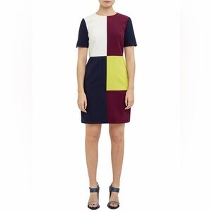 Ted Baker Color By Numbers Ardell Colorblock Shift Dress Ted Size 0 US Size 2